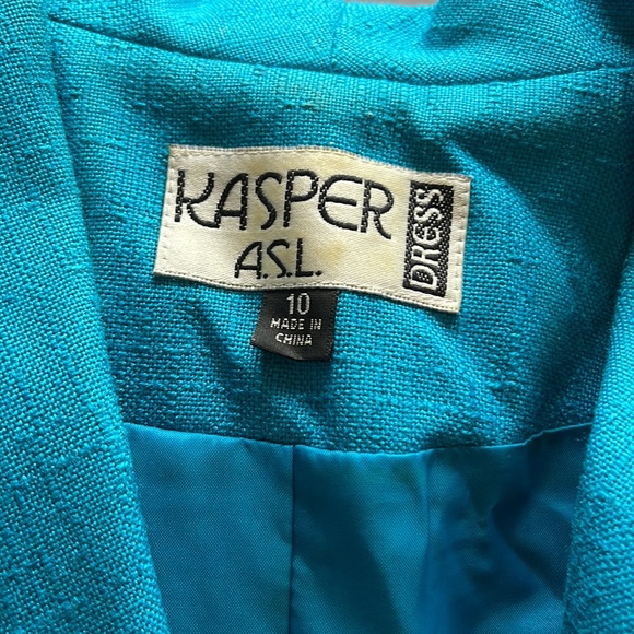Vintage 90s Kasper ASL Blue Blazer Short Sleeve Mini Dress - Picture 7 of 8